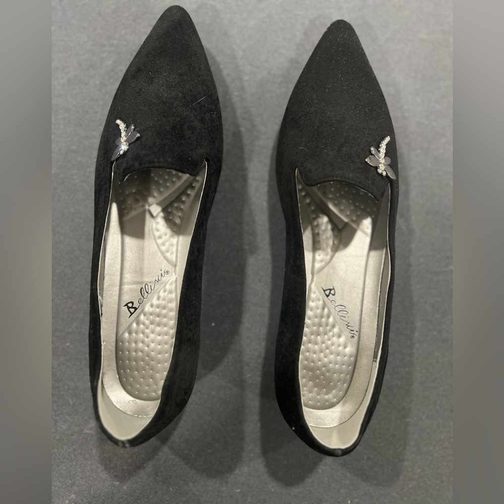 Bellini Beam Loafer Black Suede Pointed Toe Women’s Shoe Size 10 Wide
